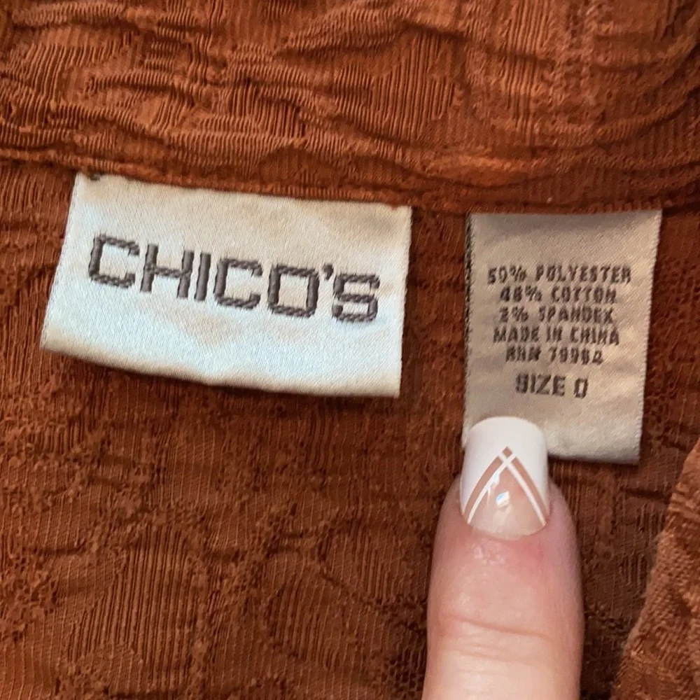 Chicos rust jacket Silver buttons Tailored